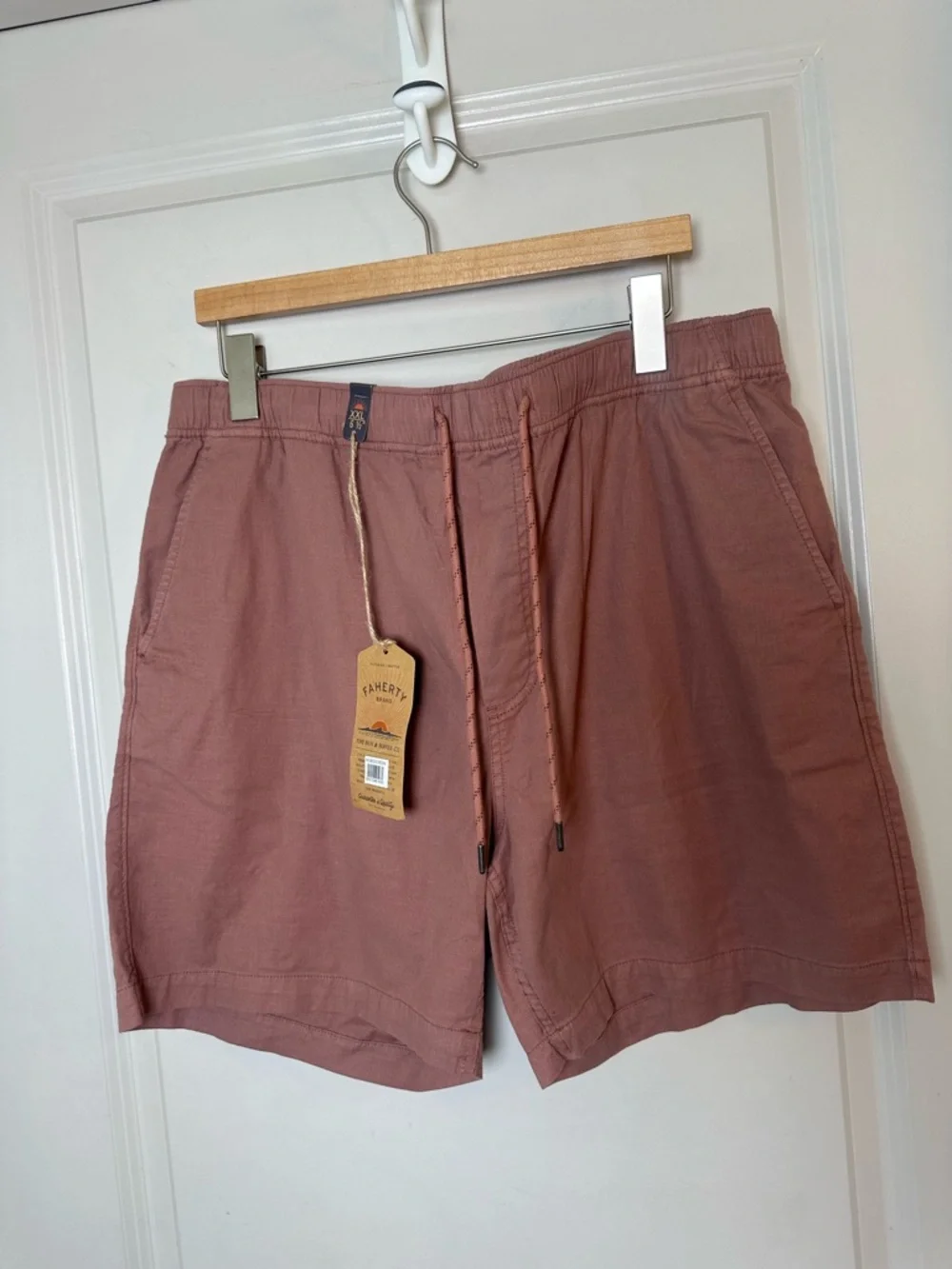 NEW Faherty Essential Stretch Organic Cotton Drawstring Waist Shorts, XXL